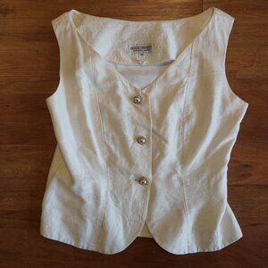 Silk Vest With Pearl Button Details
